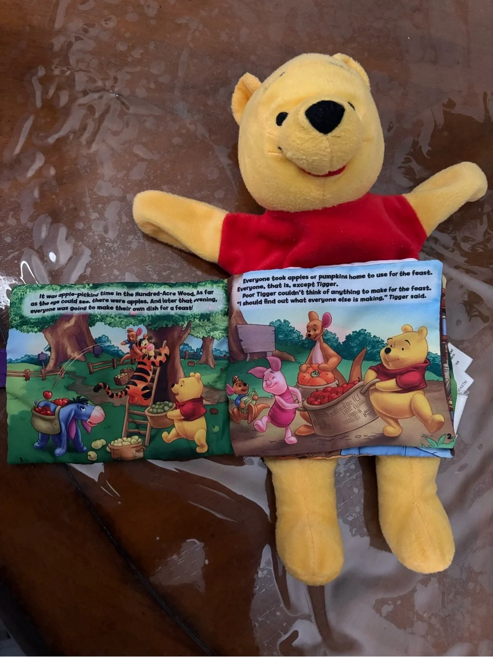 Winnie the Pooh Yellow Plush Storybook Toy - Interactive Pooh's Picnic